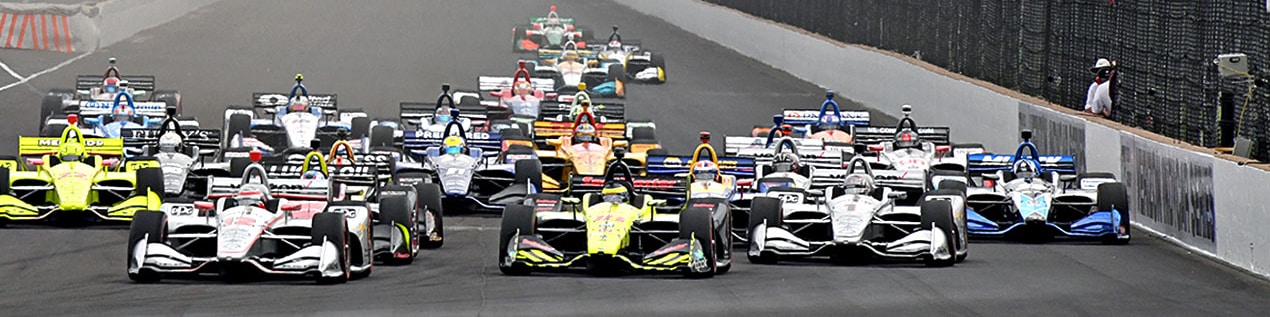 indy cars racing to through the start line Myrtle Beach